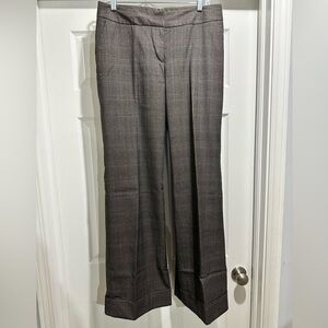 Semantiks Brown Plaid Wide-Leg Trousers